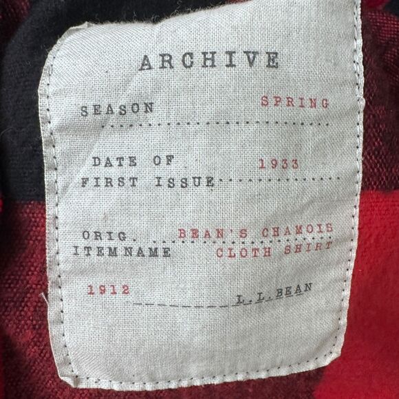LL Bean Signature Chamois Flannel Shirt Womens Medium Pullover Red Buffalo Check - Picture 6 of 10